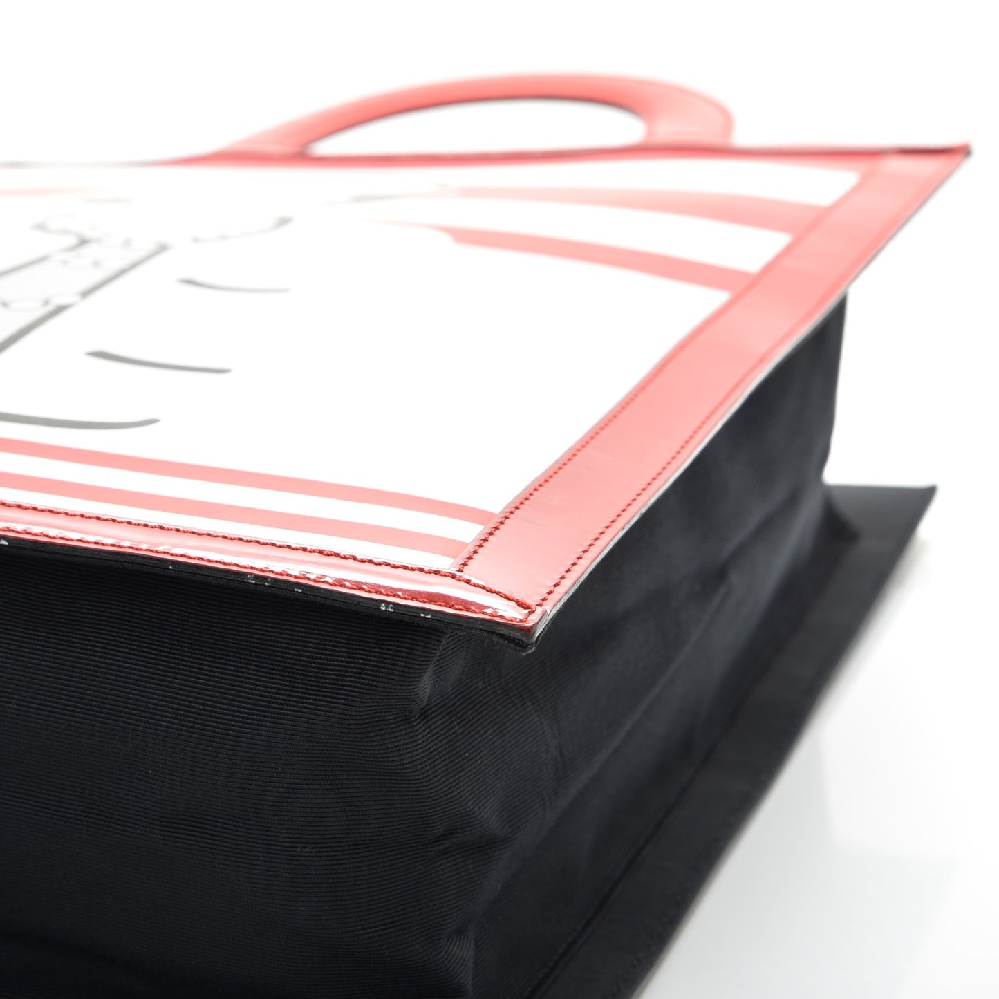 Patent Printed Shopping Tote Red