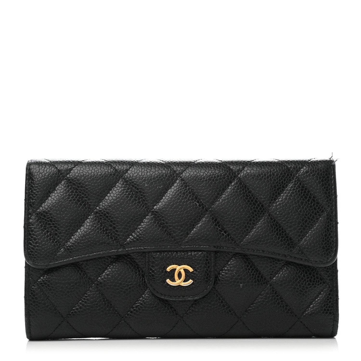 Chanel Caviar Quilted Long Flap Wallet Black 1 of 9