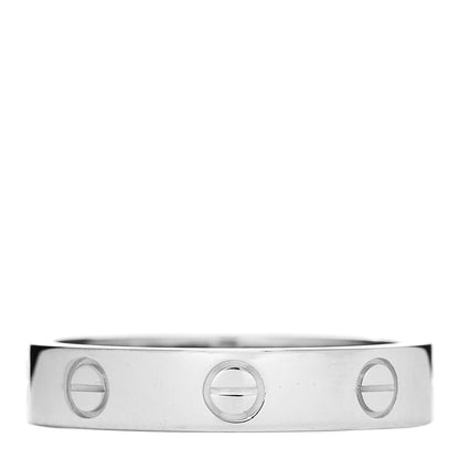 Cartier 18K White Gold Diamond 4mm LOVE Wedding Band Ring 53 6.5 3 of 4