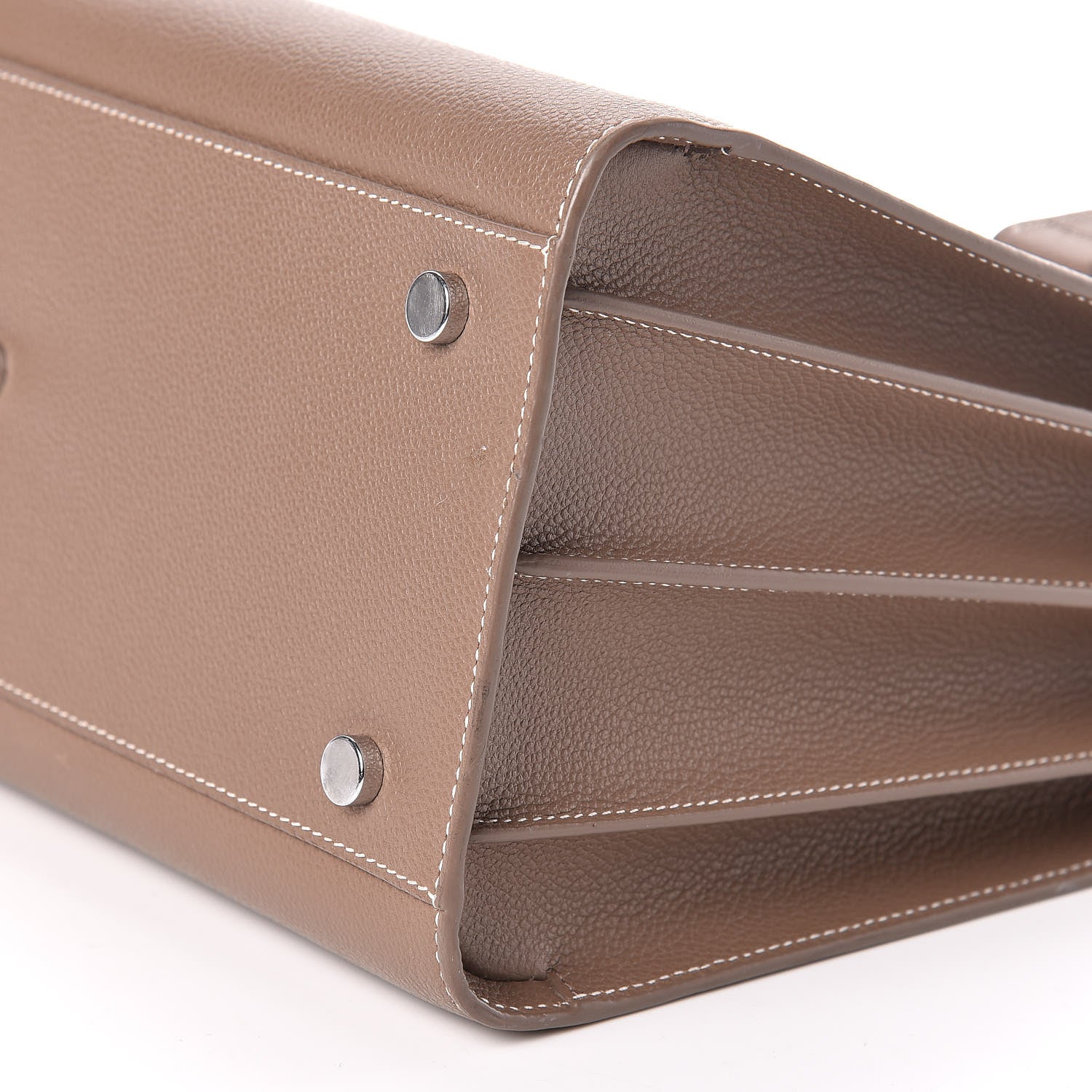 Saint Laurent Grained Calfskin Topstitch Small Classic Sac De Jour Taupe 7 of 11