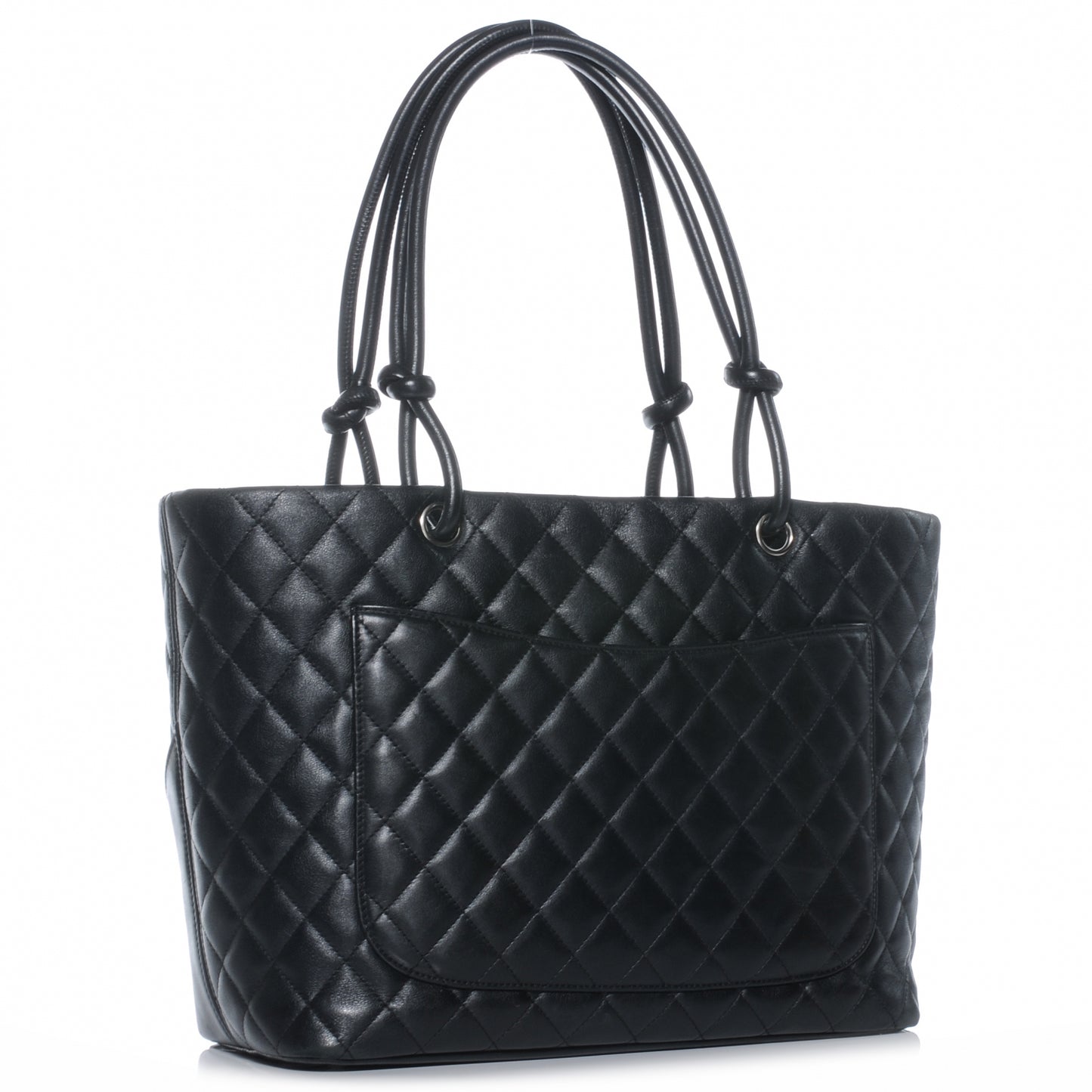 Calfskin Quilted Large Cambon Tote Black