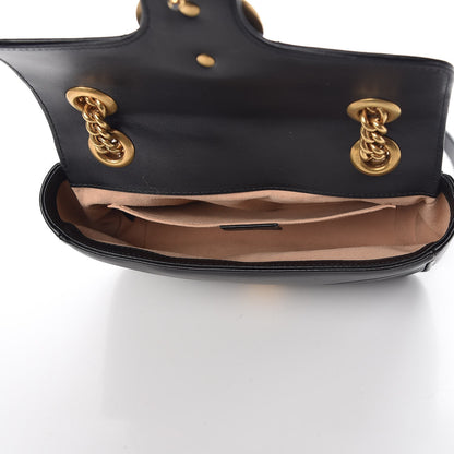 Gucci Calfskin Matelasse Mini GG Marmont Shoulder Bag Black 5 of 7