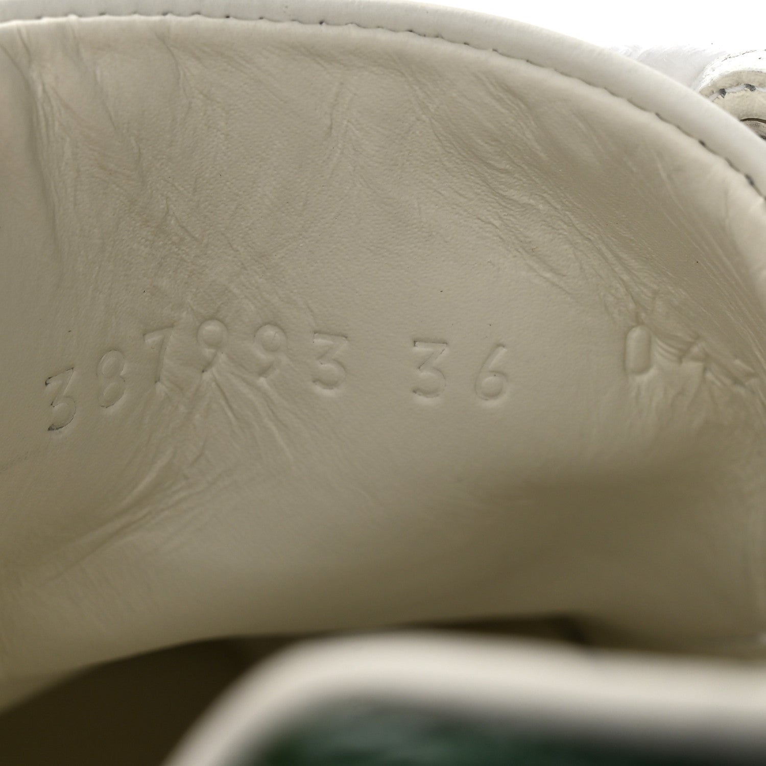 Gucci Calfskin Crocodile Web Womens Ace Sneakers 36 White Green 8 of 8