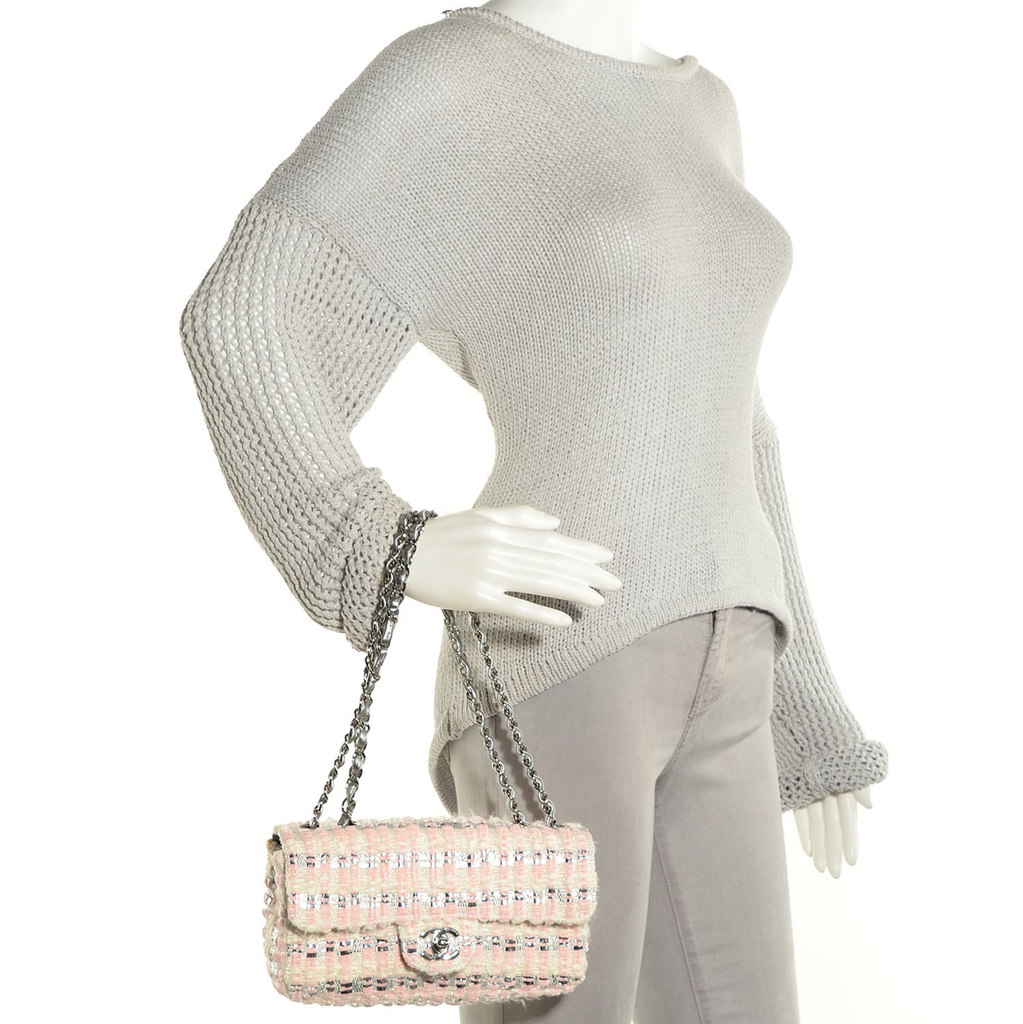 Boucle Small Single Flap Pink