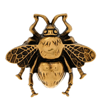Gucci Metal Enamel Bee Ring 56 7.5 Aged Gold 1 of 4