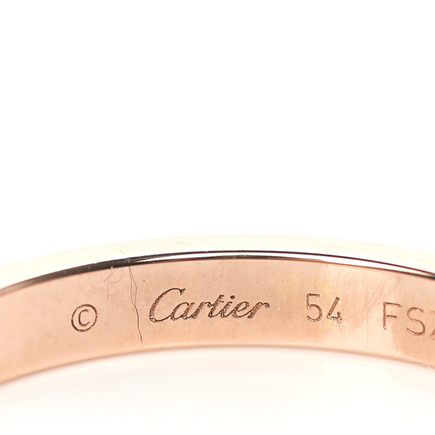 18K Pink Gold Diamond 2.6mm LOVE Paved Band Ring 54 6.75