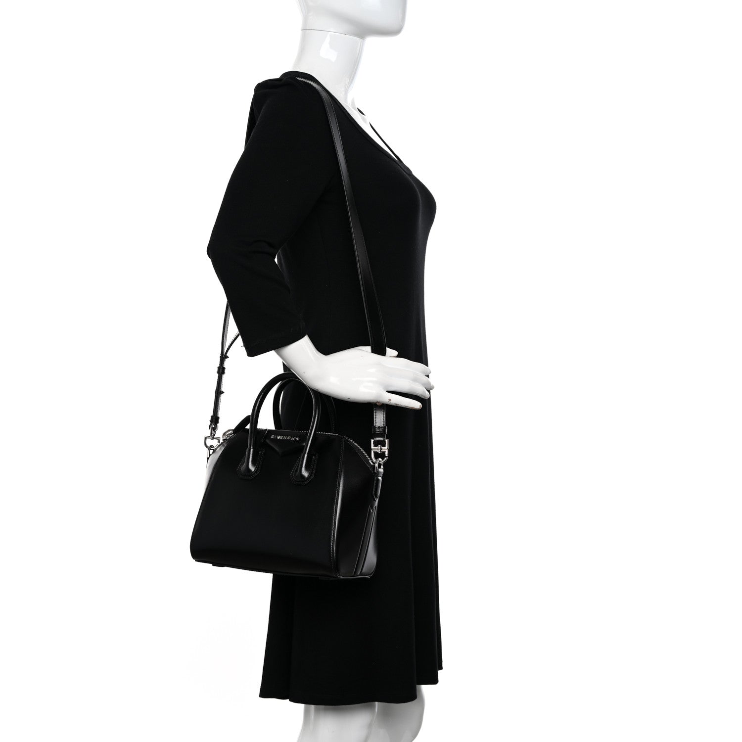 Givenchy Shiny Lord Calfskin Mini Antigona Black 2 of 12