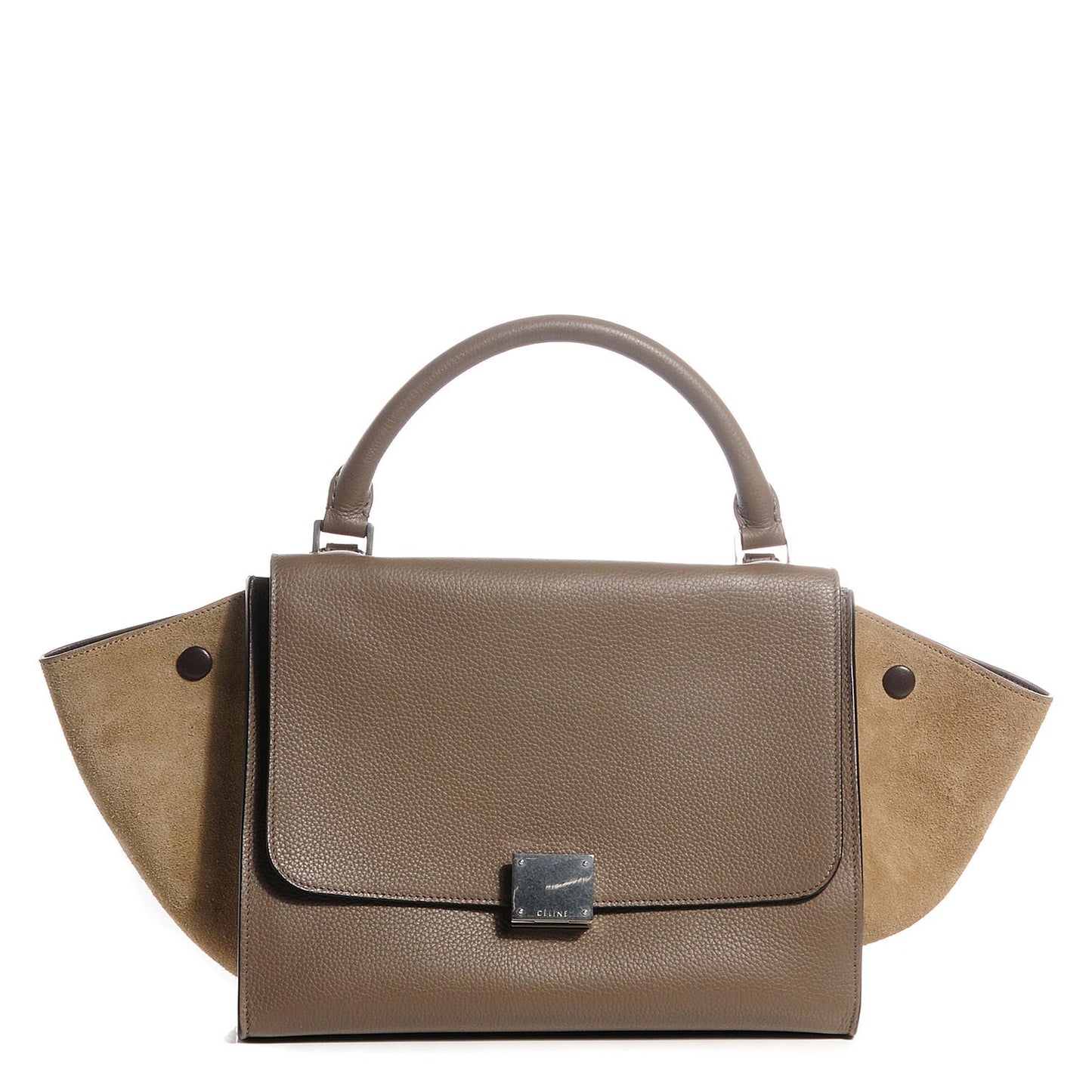 Drummed Calfskin Suede Small Trapeze Dune
