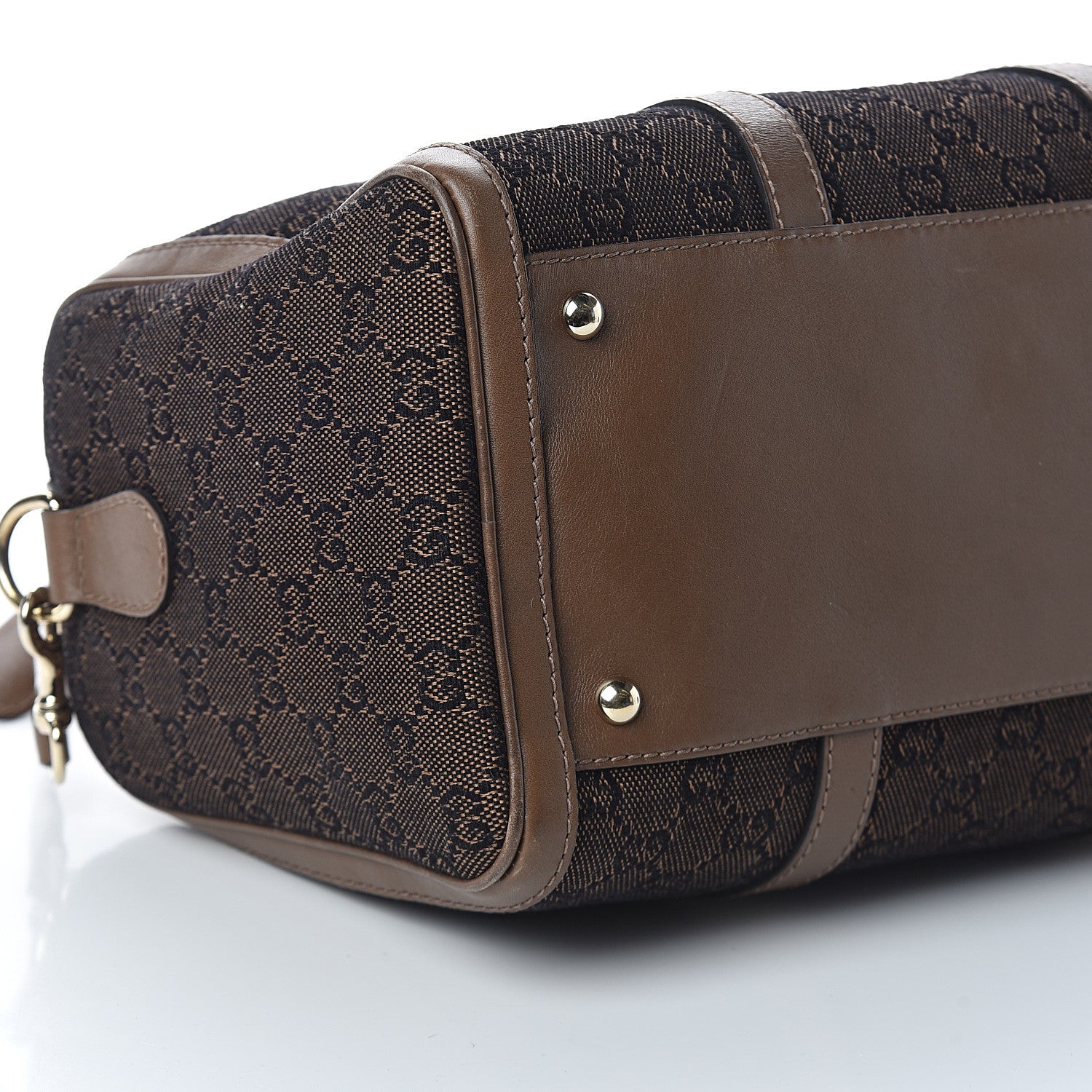 Gucci Monogram Medium Vintage Web Joy Boston Brown 7 of 8