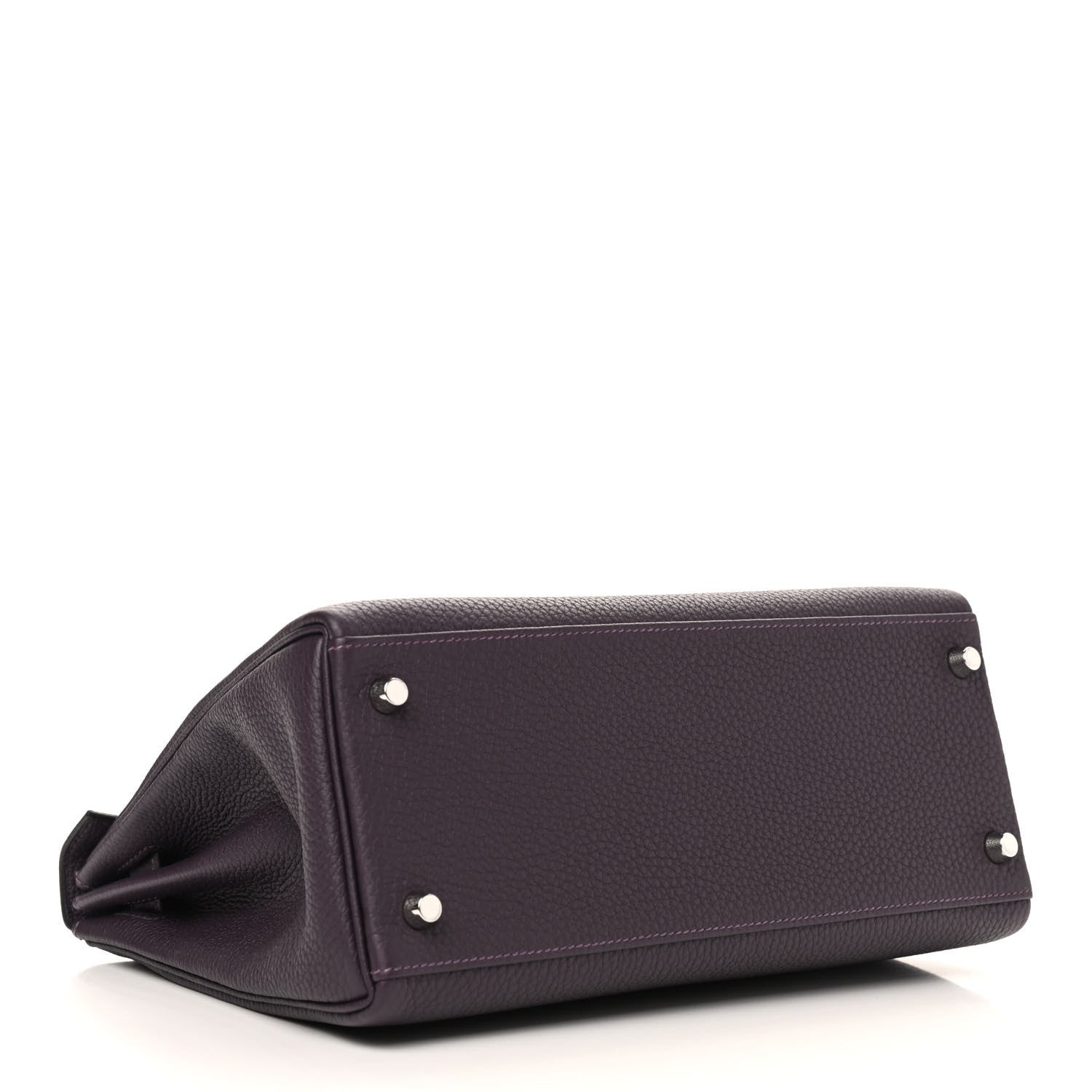 Hermes Togo Matte Alligator Kelly Retourne Touch 28 Raisin Prunoir 3 of 9
