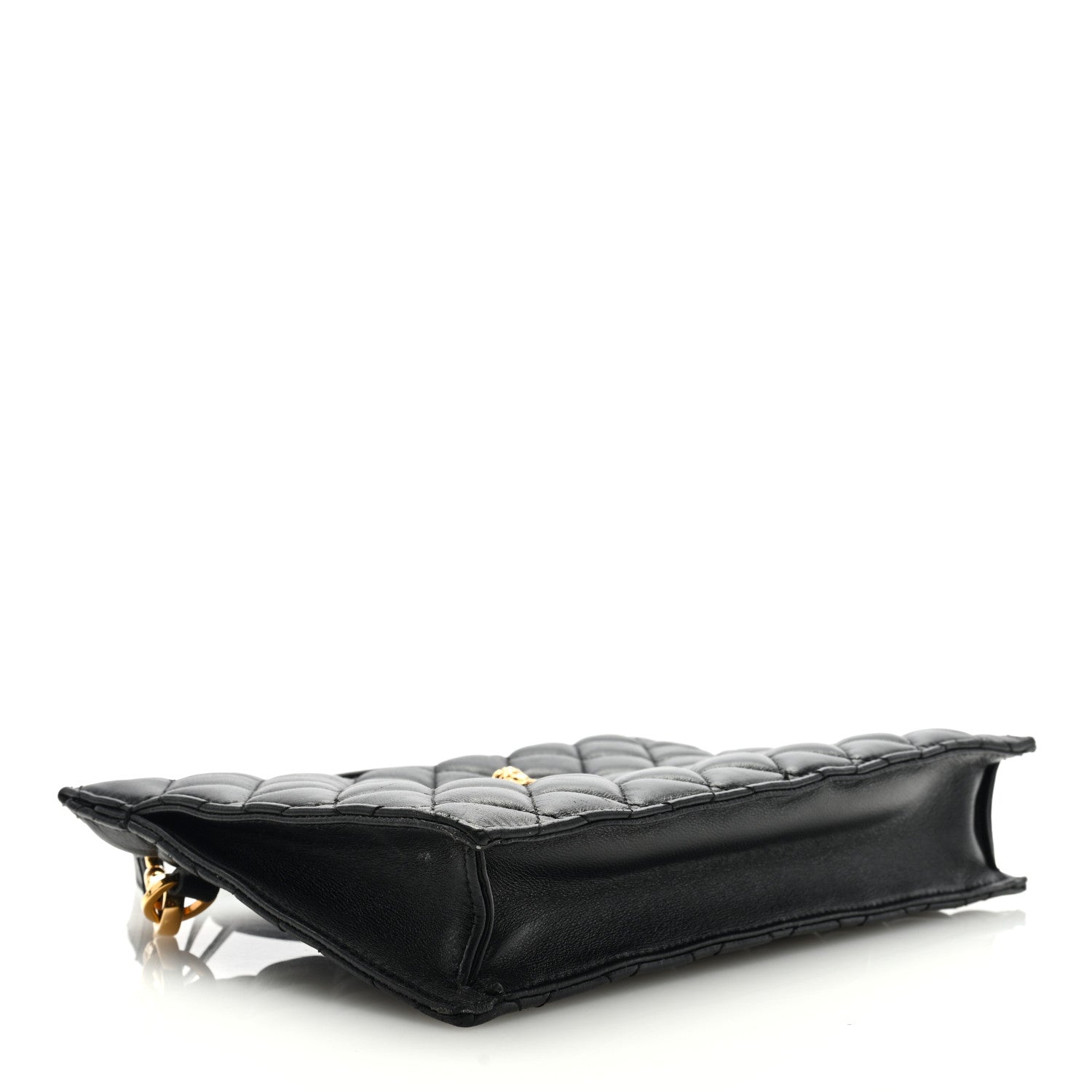 Versace Calfskin Quilted Small Tribute Icon Pouch Black 4 of 8