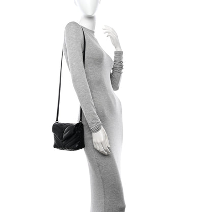 Saint Laurent SAINT LAURENT Calfskin Y Quilted Monogram Monochrome Toy Loulou Crossbody Bag Black 2 of 11