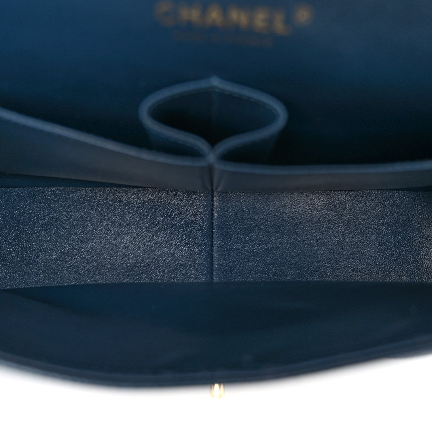 Chanel Metallic Caviar Quilted Jumbo Double Flap Dark Blue 4 of 10
