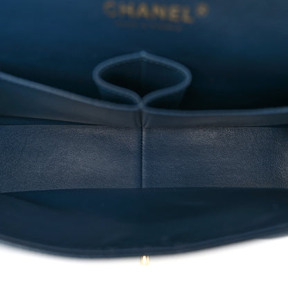Chanel Metallic Caviar Quilted Jumbo Double Flap Dark Blue 4 of 10