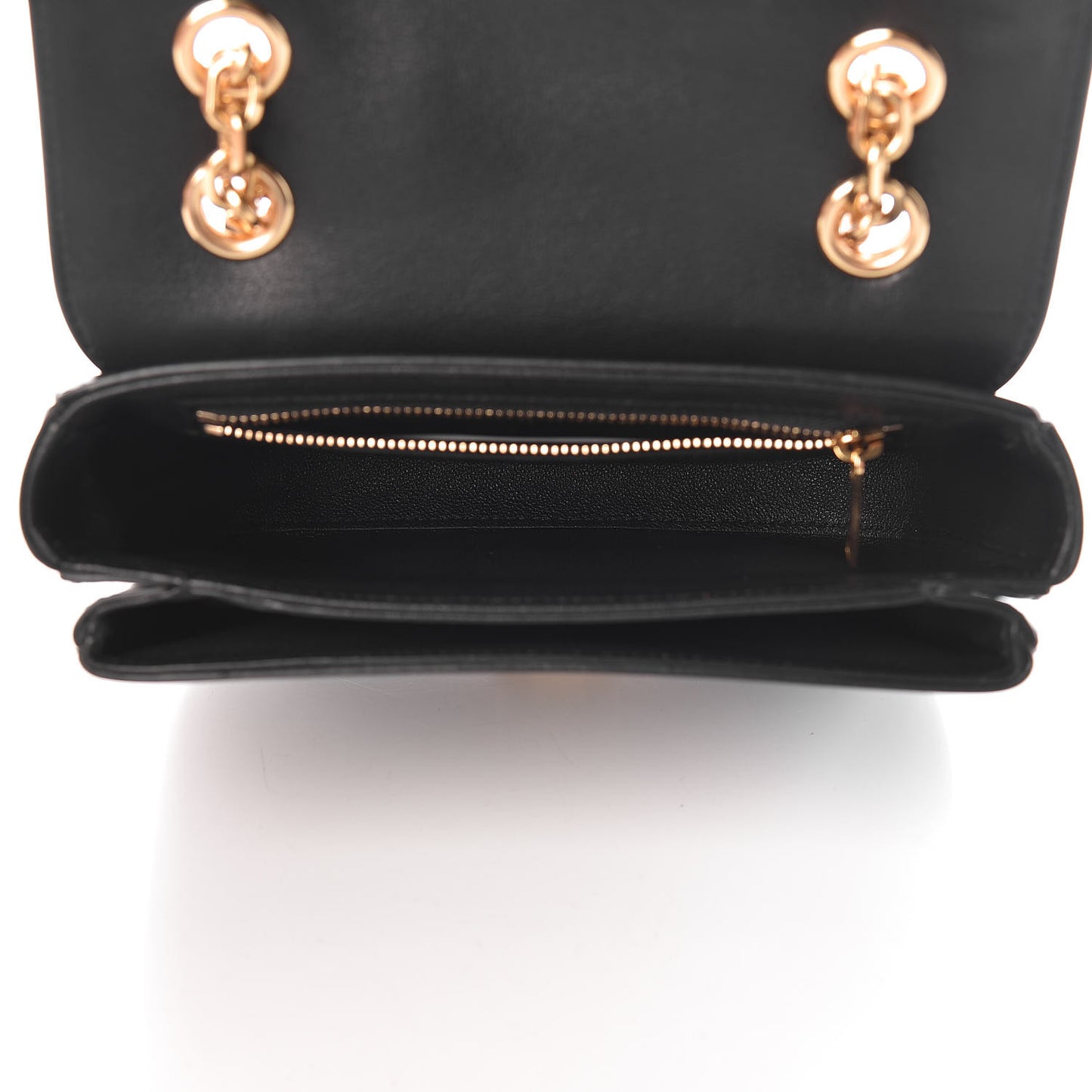Shiny Calfskin Small C Bag Black