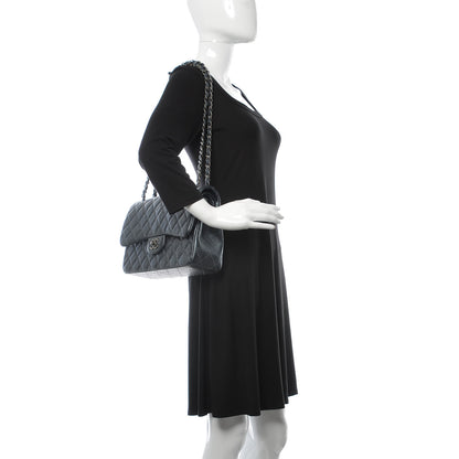 Chanel Pearly Caviar Quilted Jumbo Double Flap Grey 2 of 9