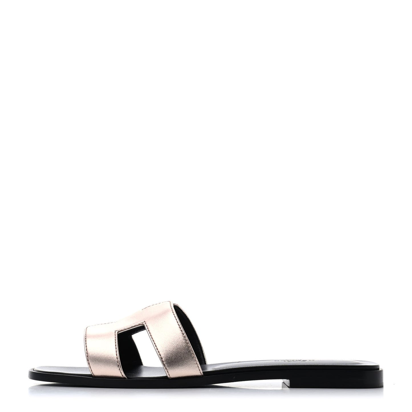 Metallic Calfskin Oran Sandals 40 Rose Dore