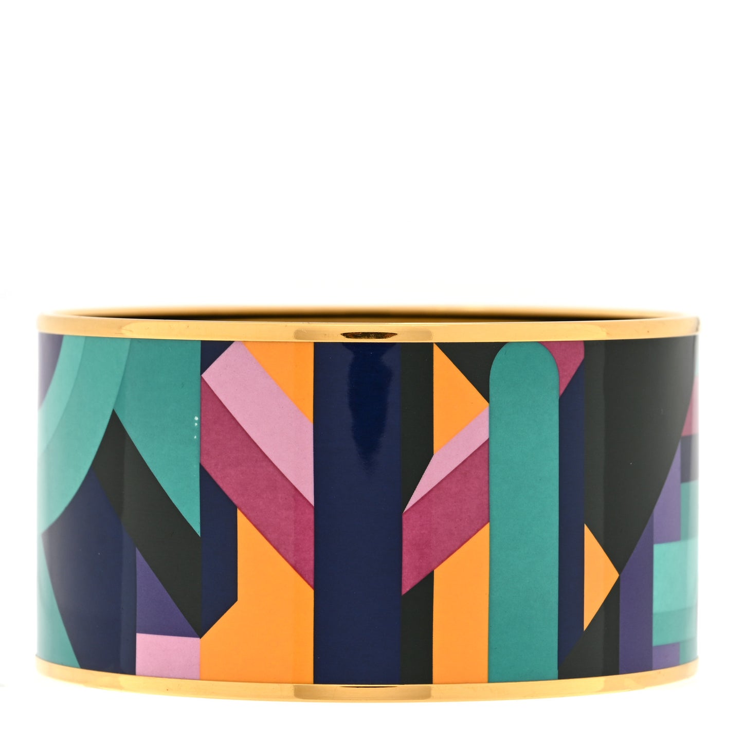 Enamel Printed Extra Wide Perspective Cavaliere Bracelet 70