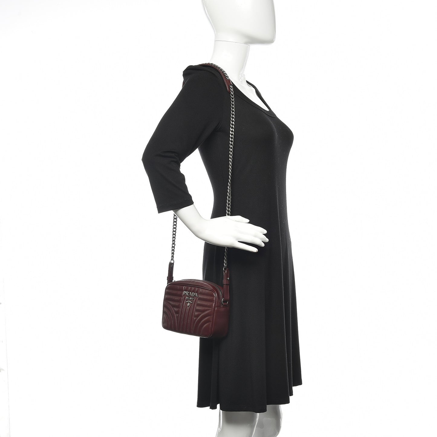 Soft Calfskin Diagramme Crossbody Bag Granato