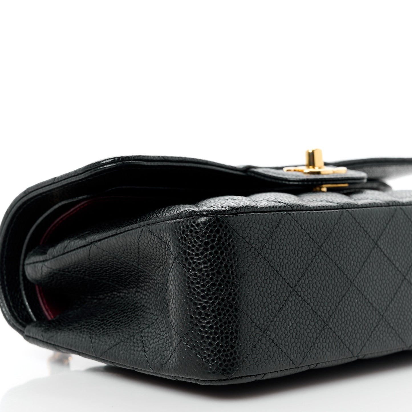 Caviar Quilted Small Double Flap Black