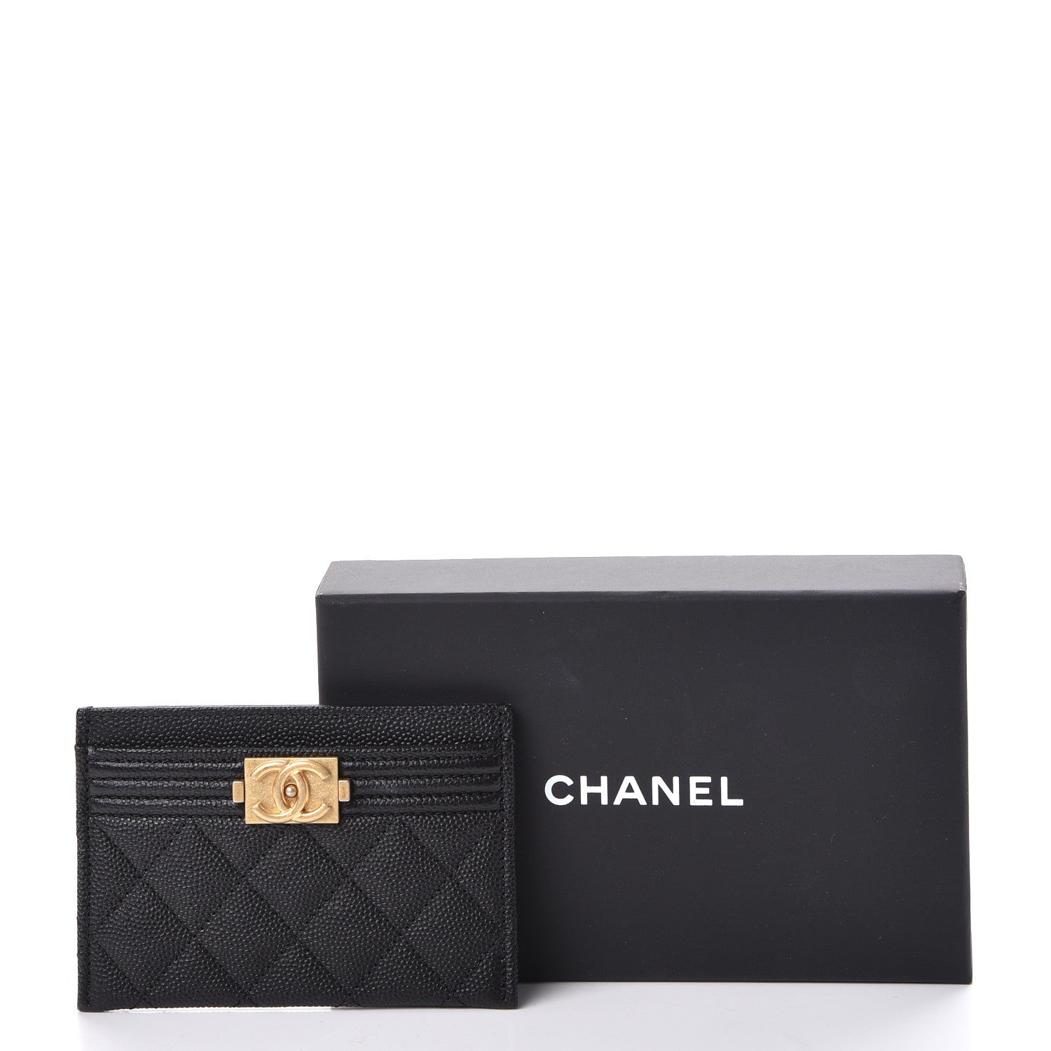 Chanel Caviar Quilted Boy Card Holder Black 9 of 9