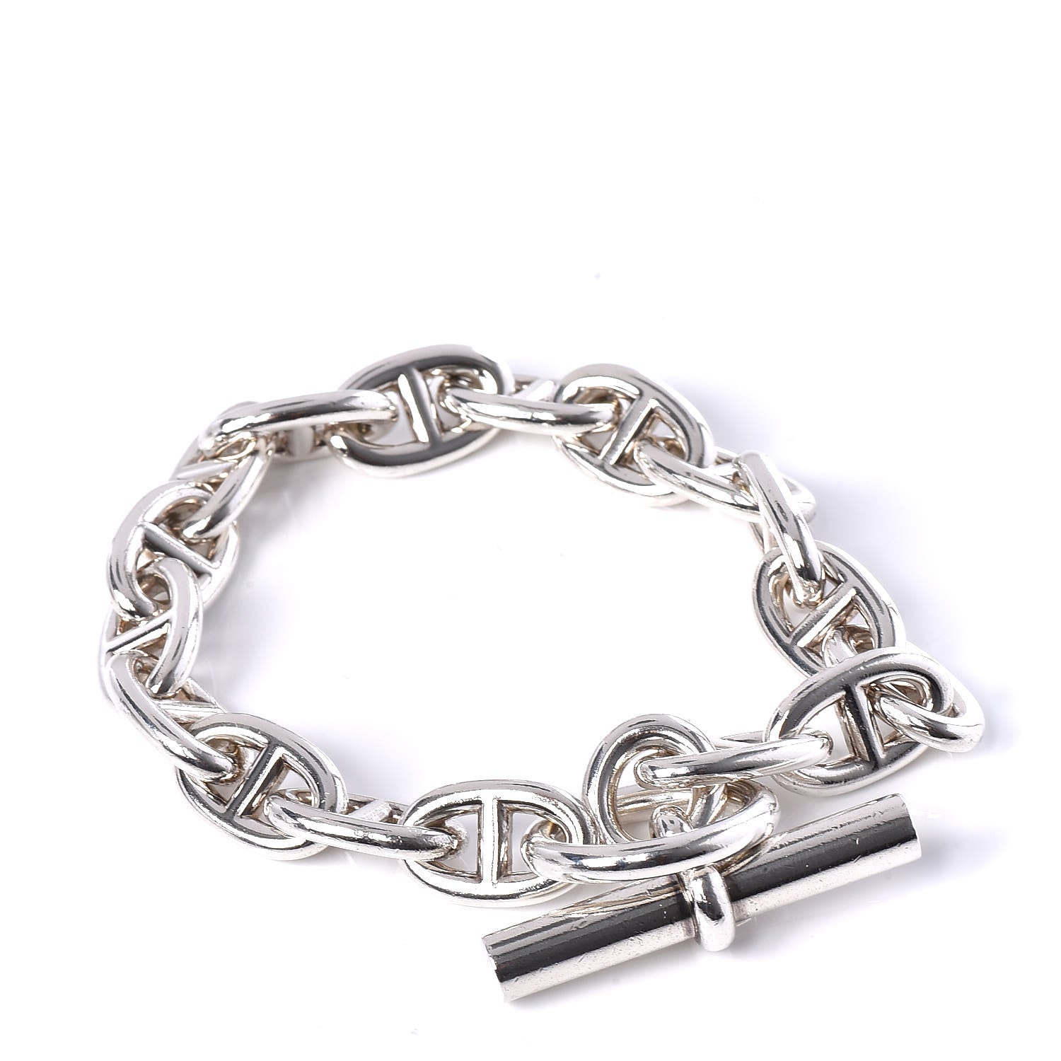 Hermes Sterling Silver MM Chaine d'Ancre Bracelet 1 of 4