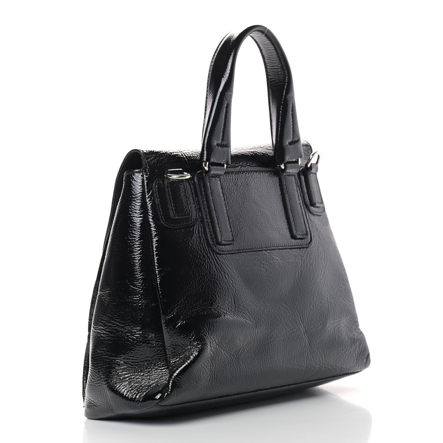 Givenchy Crinkled Patent Small Pandora Pure Flap Bag Black 2 of 10