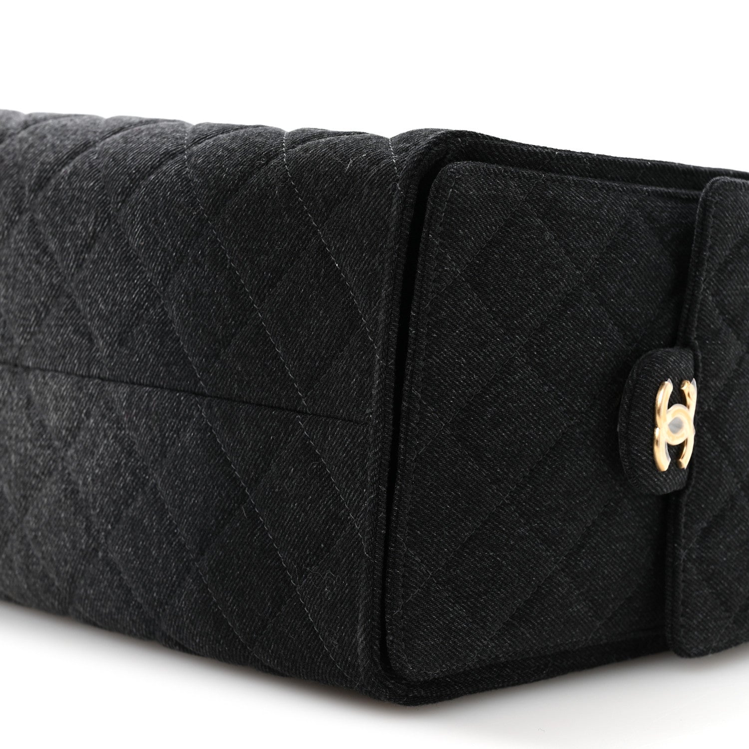 Chanel Washed Denim Quilted Medium Chanel 25 Handbag Black 11 of 11
