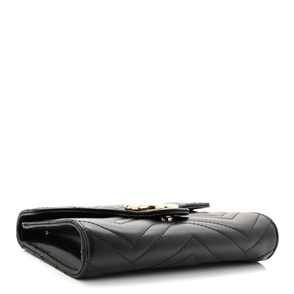 Gucci Calfskin Matelasse GG Marmont Wallet on Chain Black 6 of 19