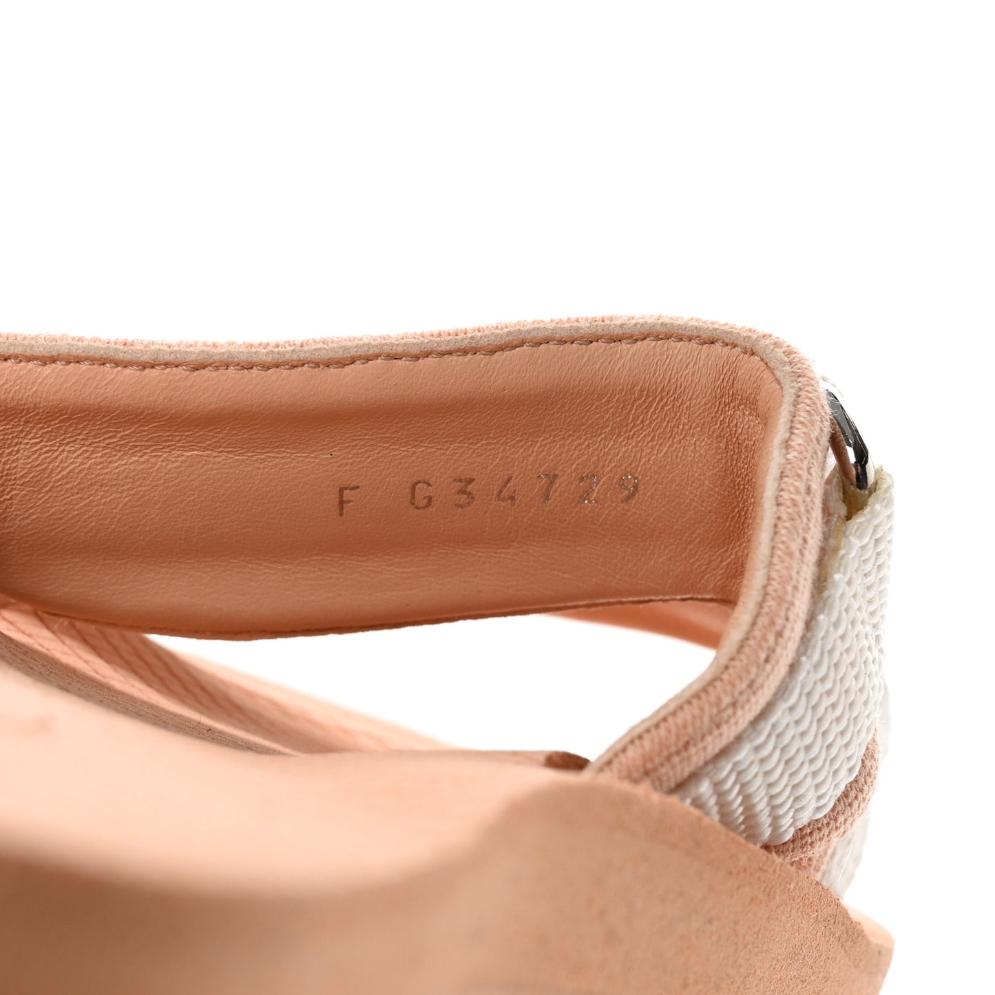 Fabric Rubber Coco Slides 38 Beige White