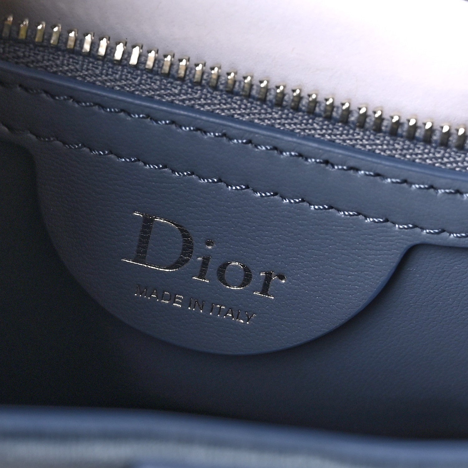 Christian Dior Cotton Canvas Embroidered Les Fleurs Du Mal Saddle Bag Blue 5 of 9