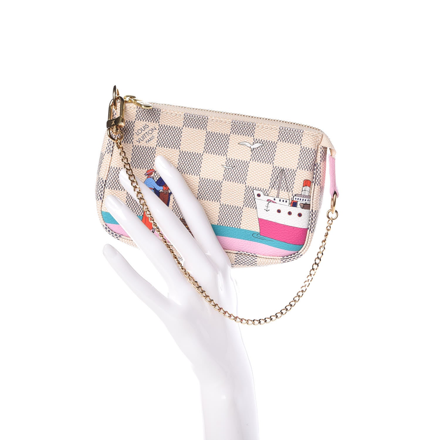 Louis Vuitton Damier Azur 2016 Christmas Animation Mini Pochette Accessories 2 of 7