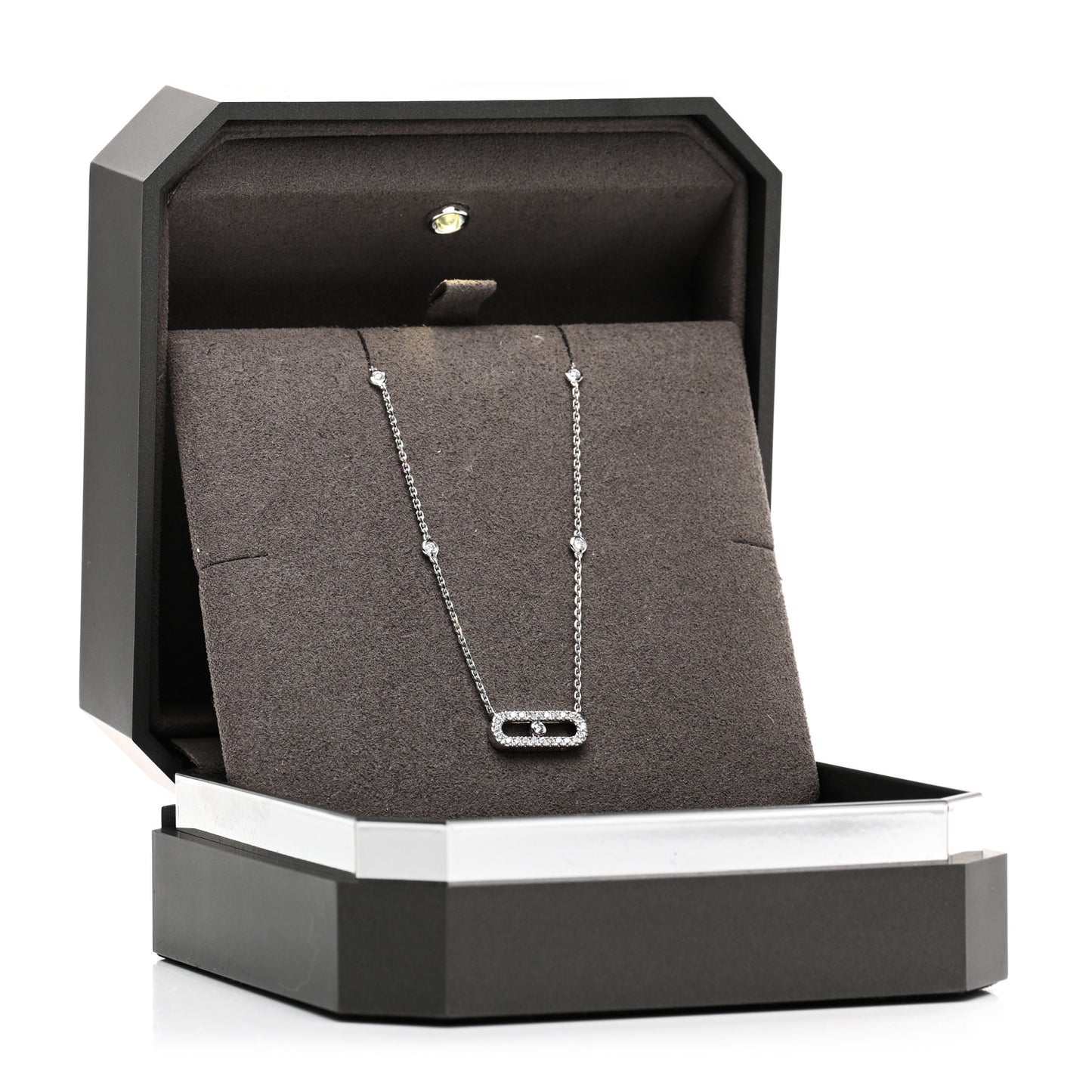 18K White Gold Diamond Move Uno Necklace
