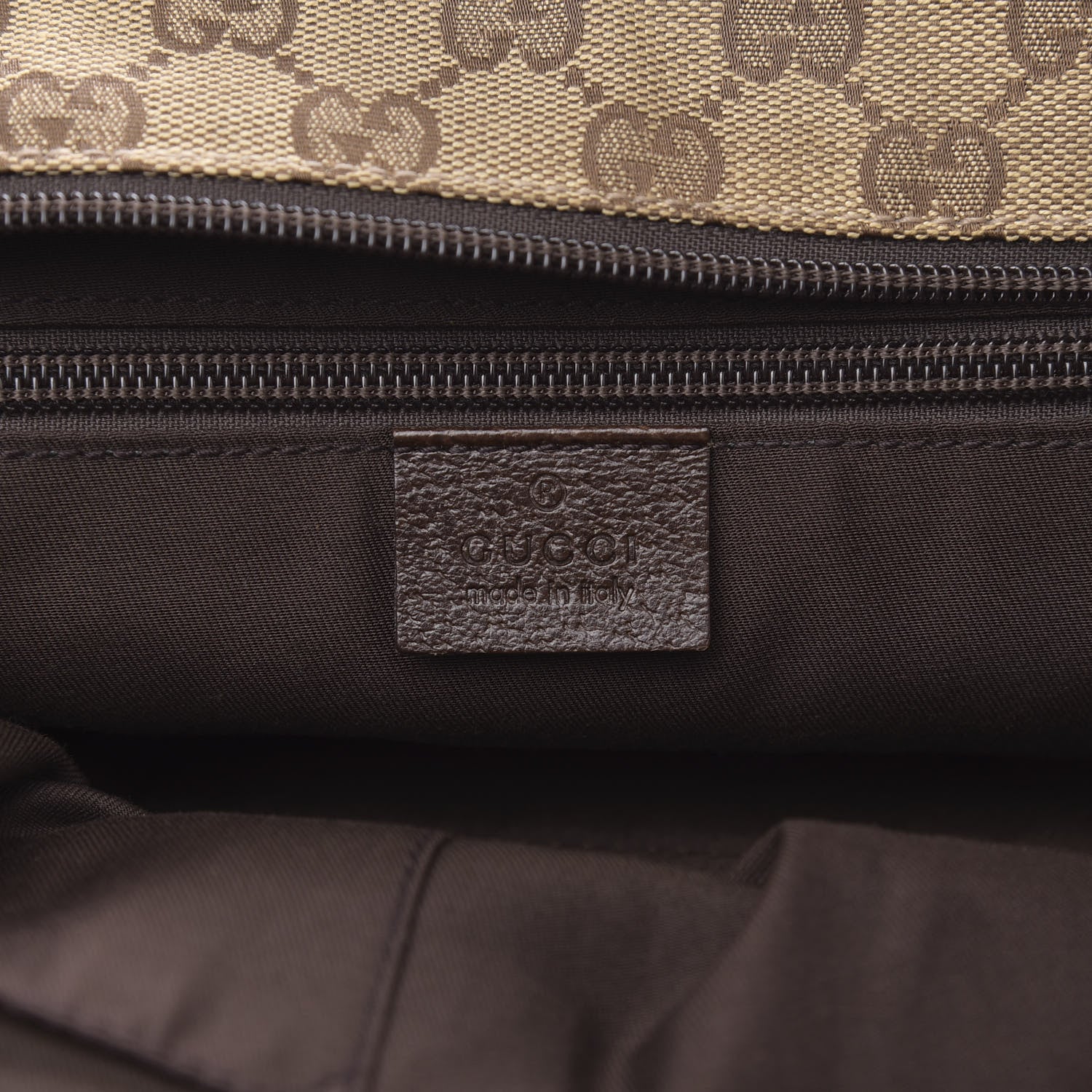 Gucci GG Monogram Medium Web Handle Bucket Tote Dark Brown 6 of 12