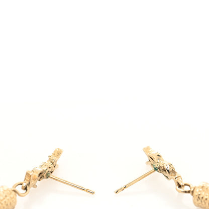 Saint Laurent Metal Monogram Loulou Tassel Earrings Gold 3 of 3