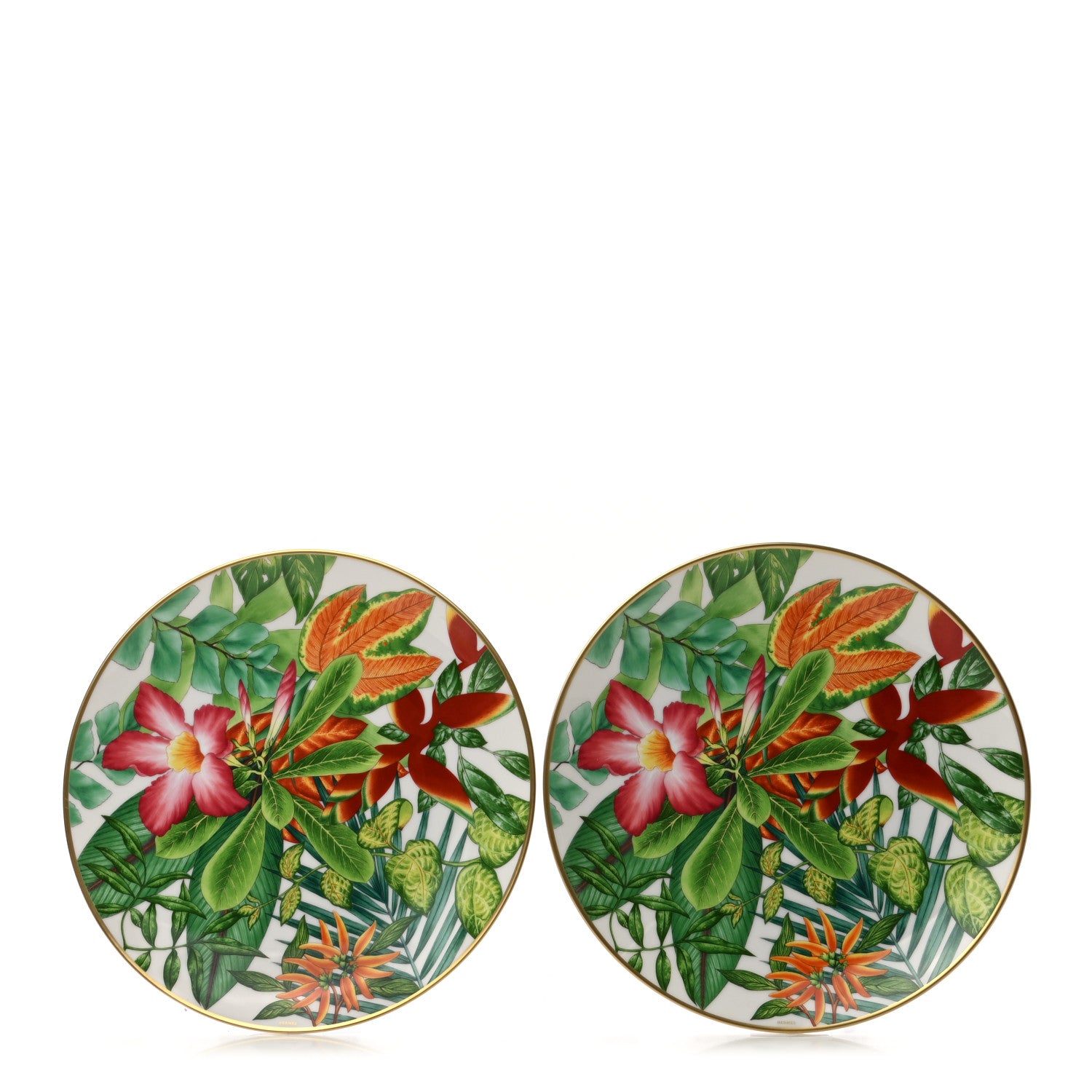 Hermes Porcelain Passifolia Dessert Plate N°1 Set of 2 1 of 8