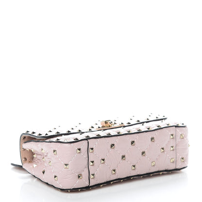 Valentino Garavani Craquele Nappa Small Rockstud Spike Shoulder Bag Water Rose 4 of 11