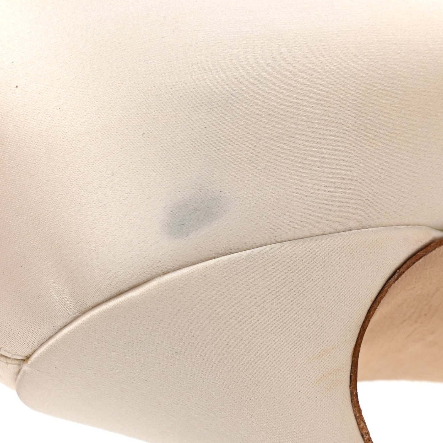 Satin Luna Platform Peep Toe Pumps 40.5 Ivory