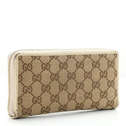 Gucci Monogram Metal Bar Zip Around Wallet Beige Ebony Off White 3 of 12