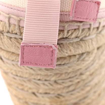 Gucci Canvas Grossgrain Embroidered Judit Ankle Wrap Platform 35/120mm Espadrille Wedges 37.5 White Shell 7 of 8