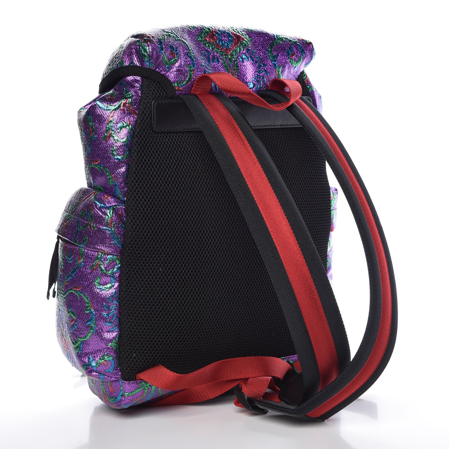 Gucci Brocade Web Small Double Buckle Backpack Multicolor 3 of 10