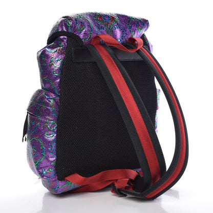 Gucci Brocade Web Small Double Buckle Backpack Multicolor 3 of 10