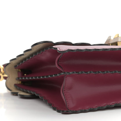 Fendi Vitello Liberty Scalloped Studded Kan I Shoulder Bag Black Cherry 9 of 11