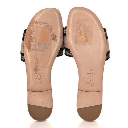 Christian Dior Canvas Jardin d’Hiver Embroidered Dway Flat Slide Sandals 39 White Multicolor 5 of 8