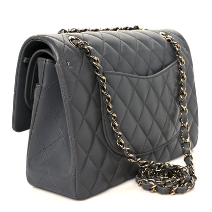Chanel Lambskin Quilted Medium Double Flap Dark Grey 3 of 12
