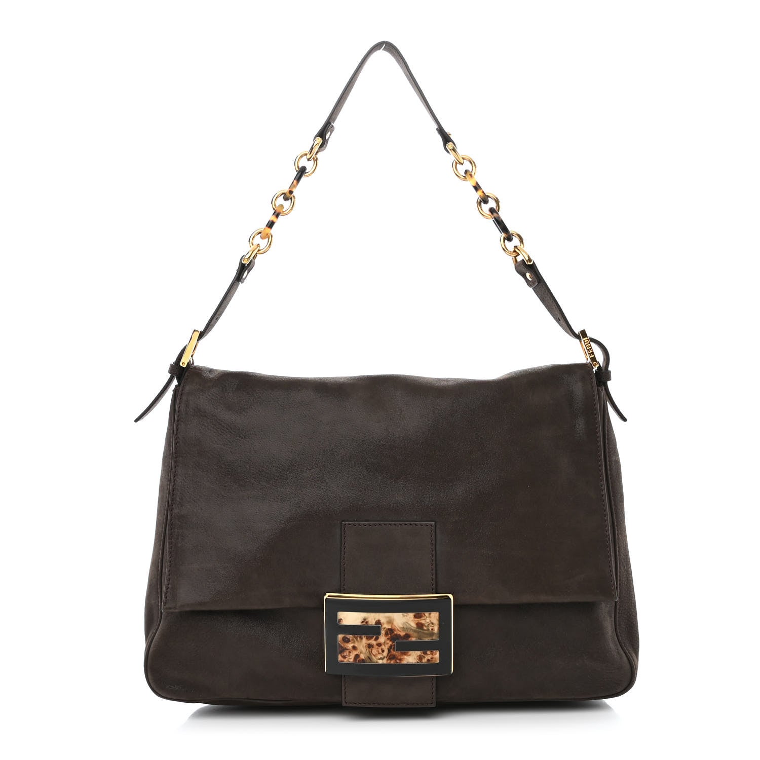 Fendi Vitello Savana Big Forever Mama Baguette Dark Brown 1 of 10