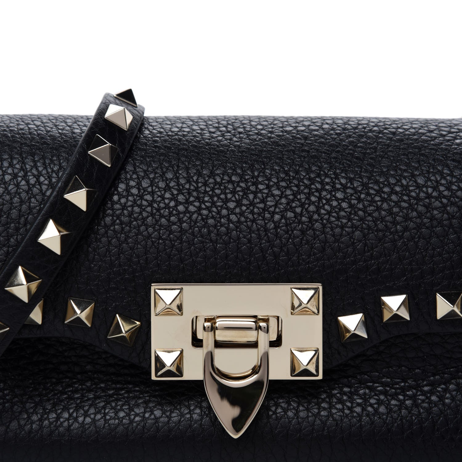 Valentino Garavani Pebbled Calfskin Mini Rockstud Crossbody Bag Black 9 of 9
