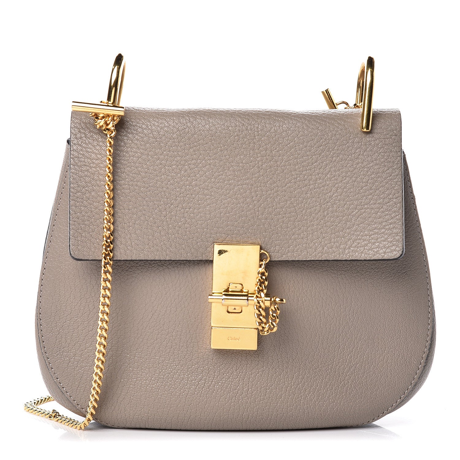 Chloe Grained Lambskin Drew Shoulder Bag Motty Grey 1 of 10
