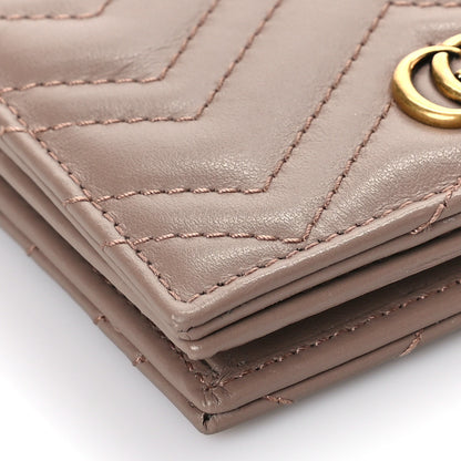 Gucci Calfskin Matelasse GG Marmont Card Case Wallet Porcelain Rose 8 of 12
