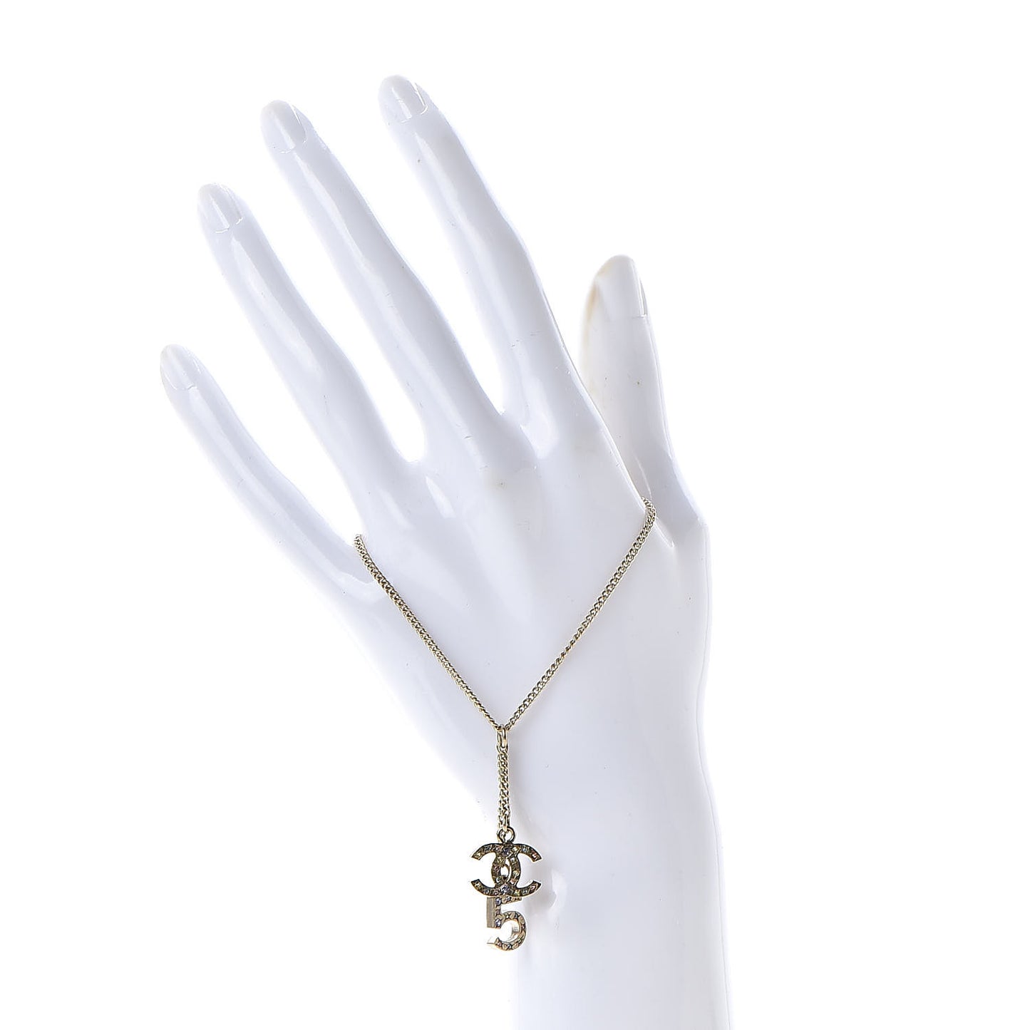 Crystal Chain CC No 5 Charm Bracelet Gold Multicolor